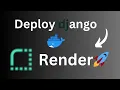 Deploy a Django app on Render for free It covers Docker and staticfiles