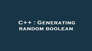 C Generating random boolean