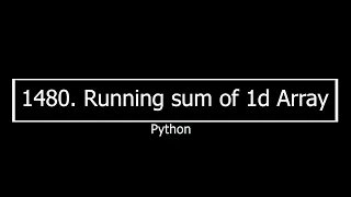 1480 Running Sum of 1d Array with Python Solve LeetCode question with Python in Hindi