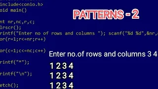 patterns in C programming language in telugu used in interview telugu learn for free