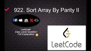 922 Sort Array By Parity II Leetcode Easy Level Questions Complete Playlist in Python