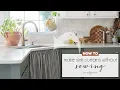 How to make no-sew sink cabinet curtains