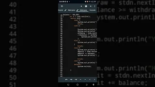 JAVA PROGRAM coding an ATM machine using my phone