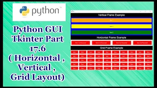 Python GUI Tkinter Tutorial Part 17 6 Horizontal Vertical Grid Layout in Tkinter