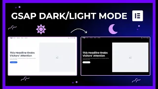 Toggle between dark mode light mode in Elementor using GSAP