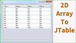 Java - How To Populate A JTable From A Multidimensional Array In Java NetBeans with source code