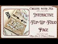 Interactive Flip up Folio Page with Hidden Pockets Envelopes Sari Silk Junk journal Tutorial