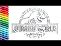 Drawing and Coloring Jurassic World Logo - Dinosaurs Color Pages for Childrens