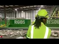 Inside a Waste Management recycling facility