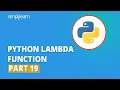 Python Lambda Function - 19 Lambda Function In Python Explained Python Tutorial Simplilearn