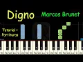 DIGNO Marcos Brunet Piano Tutorial Facil Partitura Acordes Pista