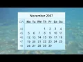 November 2007 Calendar