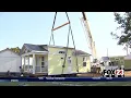 Tiny homes placed at Eden Village to provide housing to people who have been homeless