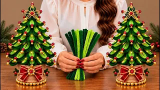 😍En Güzel Noel Ağacı🎄Şönilden Işıklı Çam Ağacı Yapımı 