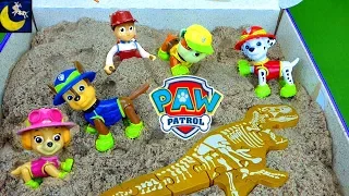 paw patrol toys rescue video racers game kinetic sand digging for dinosaur bones mayor humdinger
