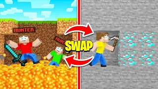 Download HUNTERS SWAP PLACE With SPEEDRUNNER! (Minecraft) MP3