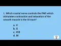 Quick Cranial Nerves Quiz