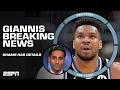 Giannis refuses Bucks request to shut down for the rest of the season with knee injury NBA Today