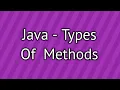 Java Types of Methods