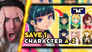 Save 1 ANIME CHARACTER For Each LETTER A Z 