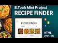B Tech CSE Mini Project Build a Recipe Finder App