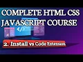 Install vs Code Extensions Complete Html Css javascript Hindi tutorial