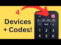 One for All Universal Remote 4 Device Set up Codes