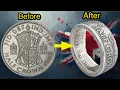 Making a Silver Ring from a 1942 British Half Crown Coin Handmade Coin Ring