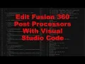 Edit Fusion 360 Post Processors with Visual Studio Code
