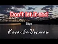 Download Lagu DON'T LET IT END | STYX | KARAOKE VERSION