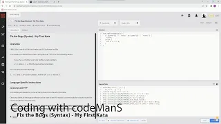 Codewars 8 kyu Fix the Bugs Syntax - My First Kata JavaScript