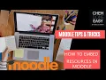 How to embed a resource in Moodle Without plugins