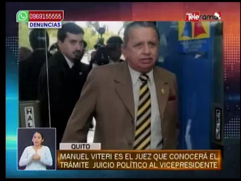 Manuel Viteri es el juez que conocerá el trámite juicio político al vicepresidente