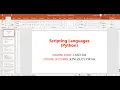 Scripting Languages Lecture 5 PHP 2025