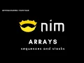 nim language - arrays sequences and stacks