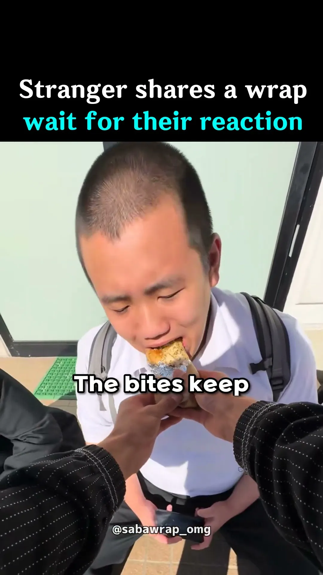 Stranger shares a wrap with 3 students, wait for their reaction #shorts