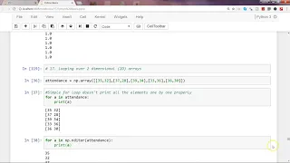 Python 3 Programming Tutorial 10 Loops for loop to Iterate over multi dimensional numpy array