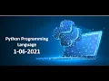 Python Online Training Session 1-06-2021