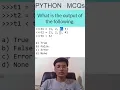 Python MCQ Solution Explained Fast Quick Python Tips