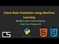 CRIME RATE PREDICTION USING K MEANS CLUSTERING PYTHON HTML CSS CodingwithShameera1