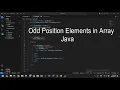 Program to print the elements of an array present on odd position in Java using Visual Studio Code