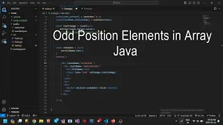 Program to print the elements of an array present on odd position in Java using Visual Studio Code