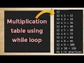 how to create multiplication table using while loop in C program programscorner