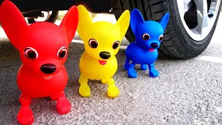 Crushing Experiments! &Car vs Crunchy Rainbow Giant Sline Balloons & Soft Things By Car
