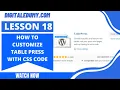 How to Customize Table Press With CSS Code Tablepress CSS Styling