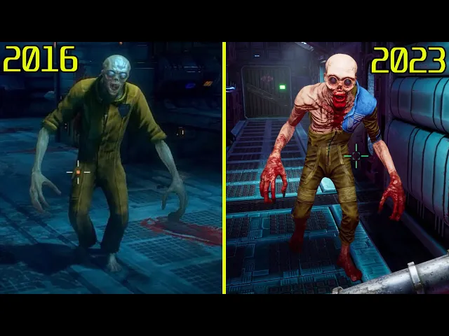 System Shock Remake 2016 Unity Engine Demo vs Retail 2023 Unreal Engine Graphics Comparison