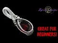 Simple Wire Wrapped Pendant Design For Small Faceted Gemstones using Round Wire