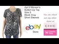 Apt 9 Women s Button Up Top Size S Black Gray Short Sleeves