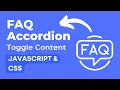 Faq accordion HTML CSS JavaScript Source Code