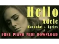 Lagu Hello - Adele (Karaoke + Lyrics) Free MP3/MIDI Download